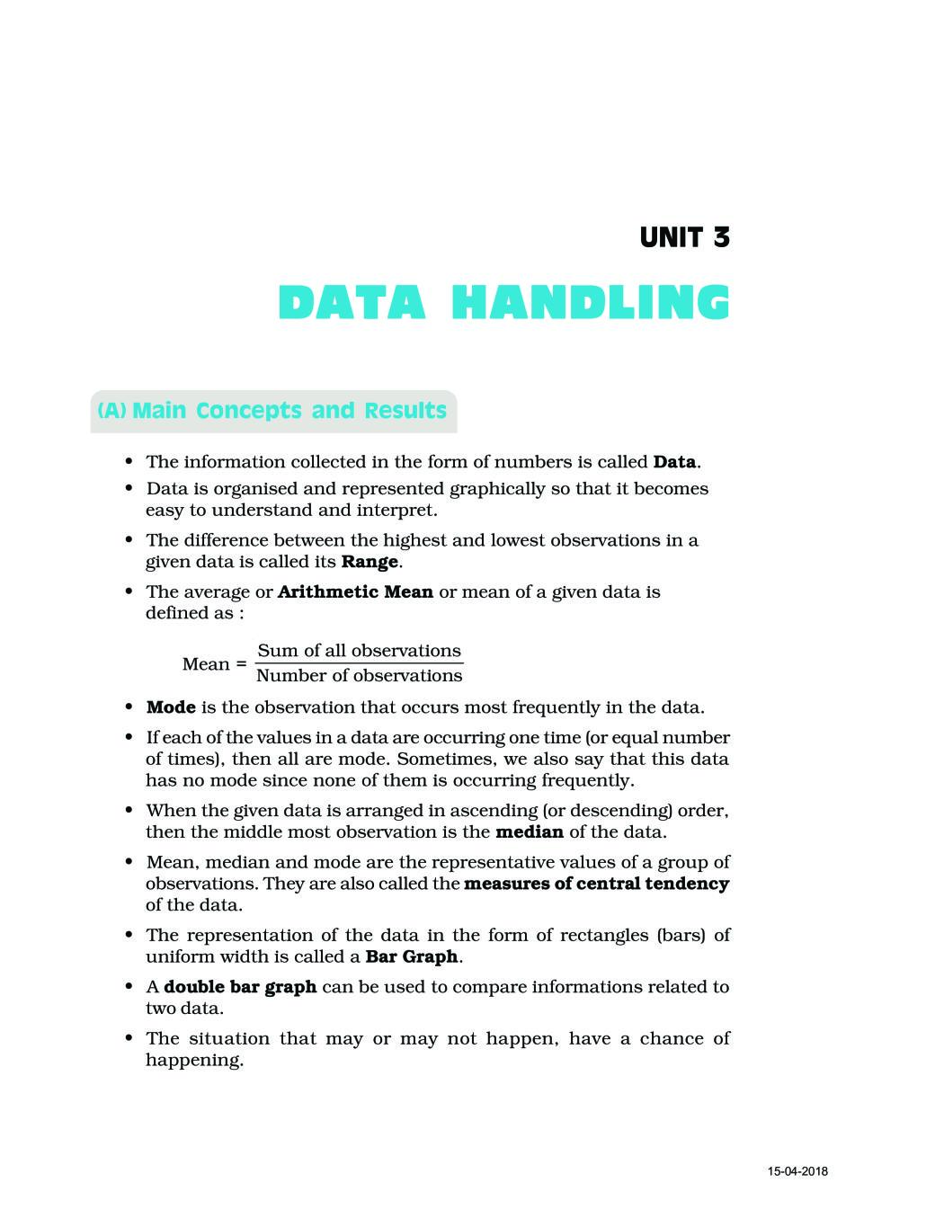 NCERT Exemplar Class 07 Maths Unit 3 Data Handling - Page 1