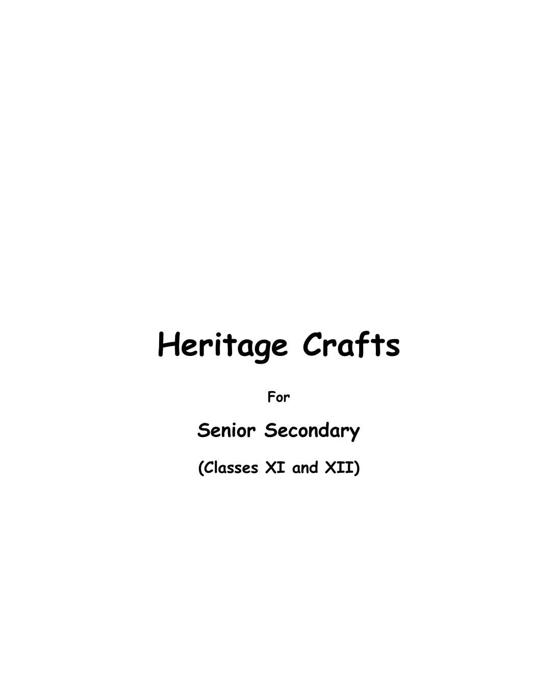 NCERT Class 11 Syllabus for Heritage Craft - Page 1
