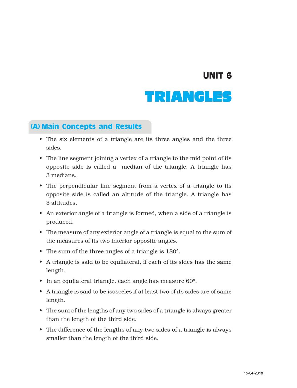 NCERT Exemplar Class 07 Maths Unit 6 Triangles - Page 1