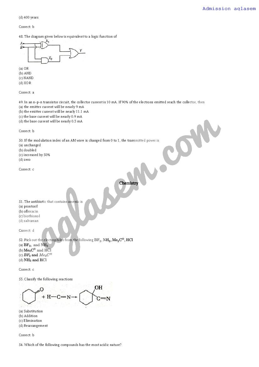 AMUEEE 2018 Question Paper PDF (Free Download)