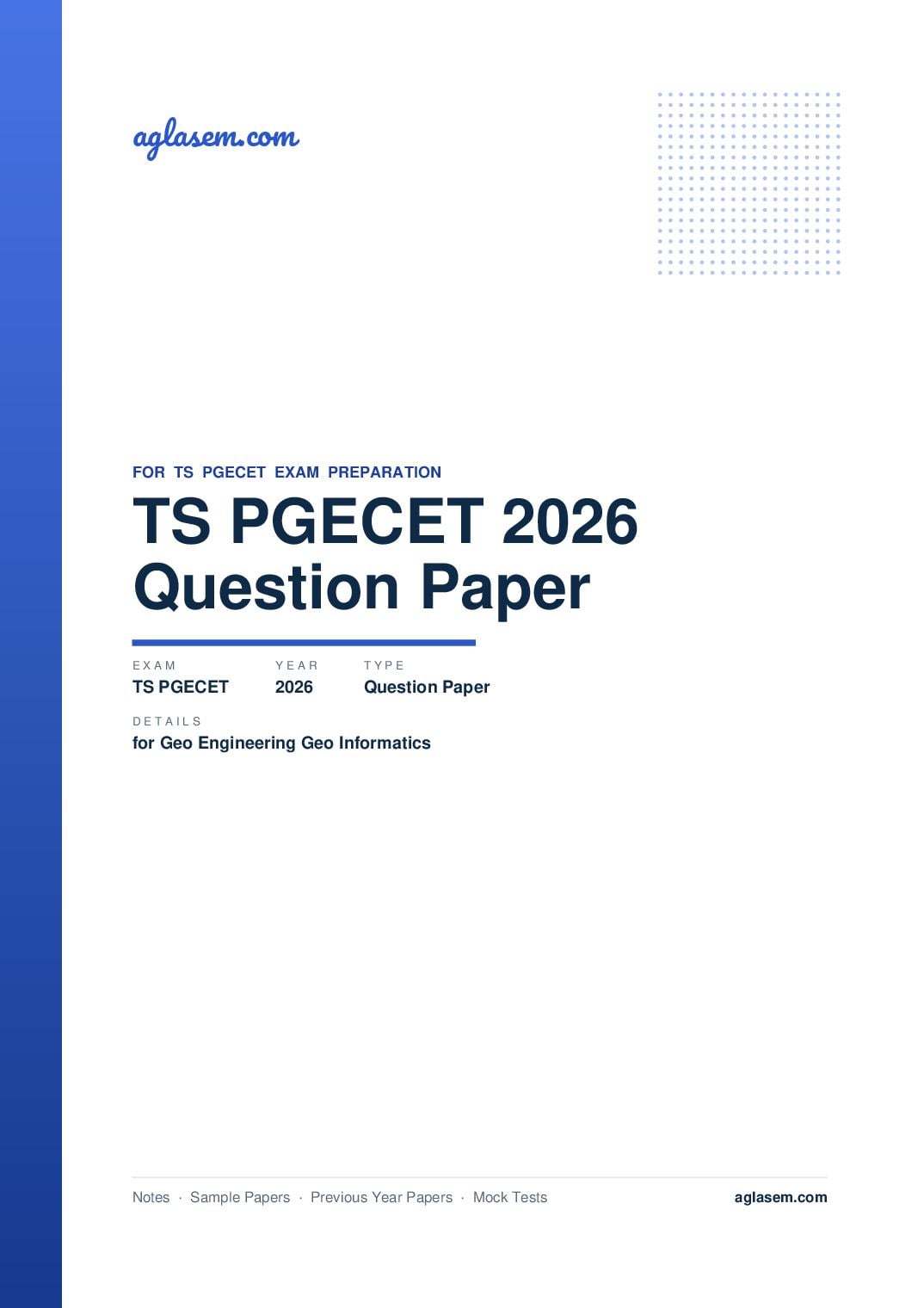 TS PGECET 2026 Question Paper for Geo-Engineering and Geo Informatics - Page 1 of 52