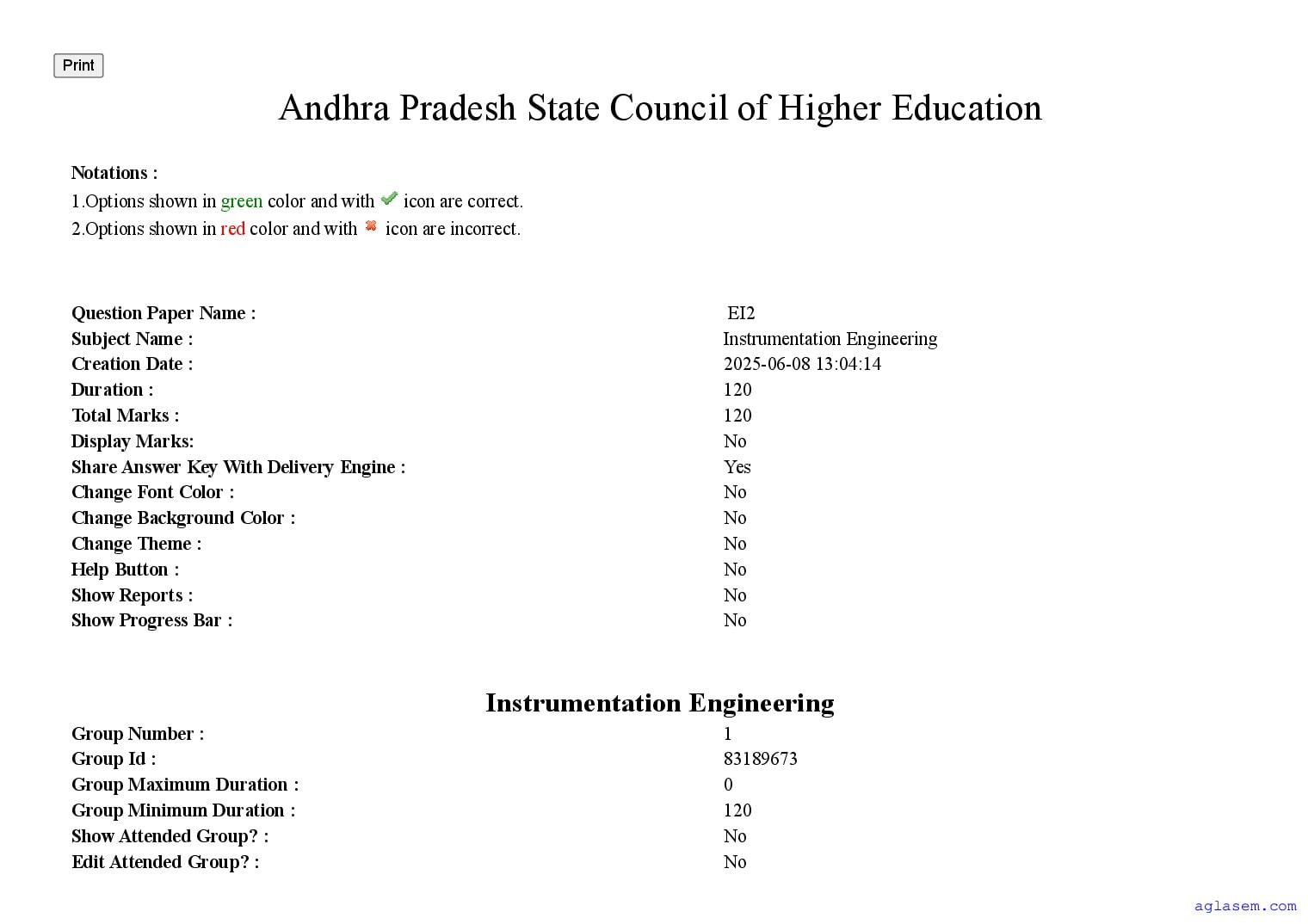 AP PGECET 2025 Question Paper for Instrumental Engineering - Page 1 of 90