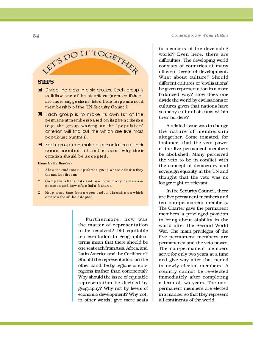 NCERT Book Class 12 Political Science Chapter 4 Alternative Centres of Power