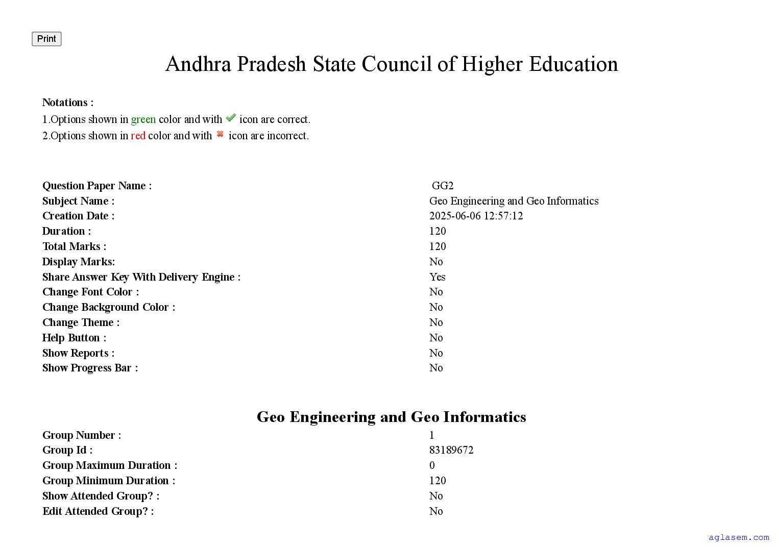 AP PGECET 2025 Question Paper for Geo Engineering and Geo Informatics - Page 1 of 88