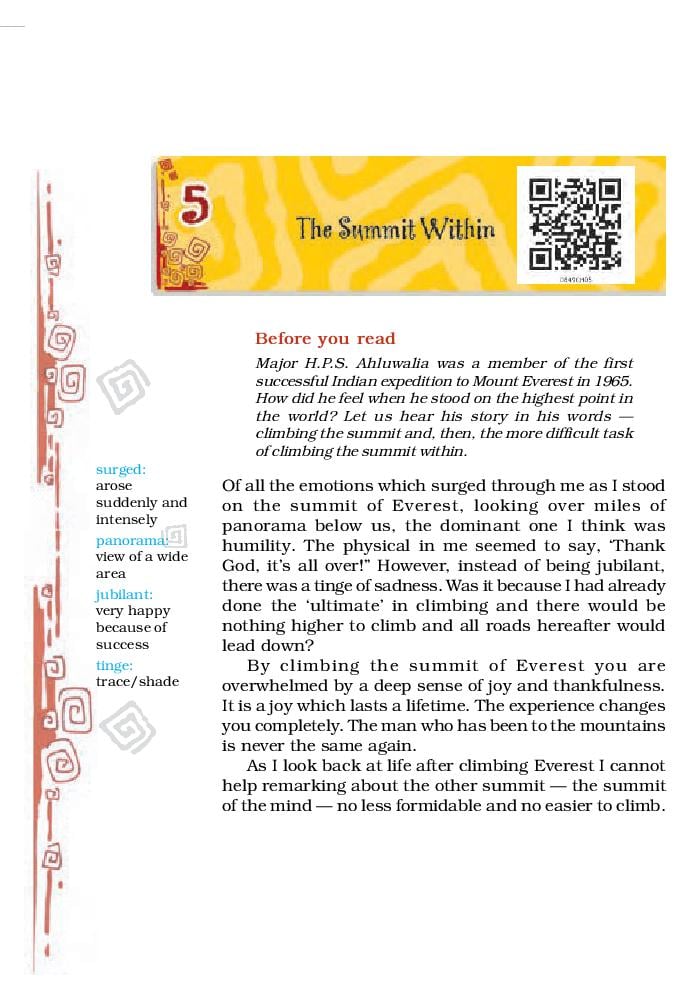 NCERT Book Class 8 English Honeydew Chapter 5 The School Boy The 