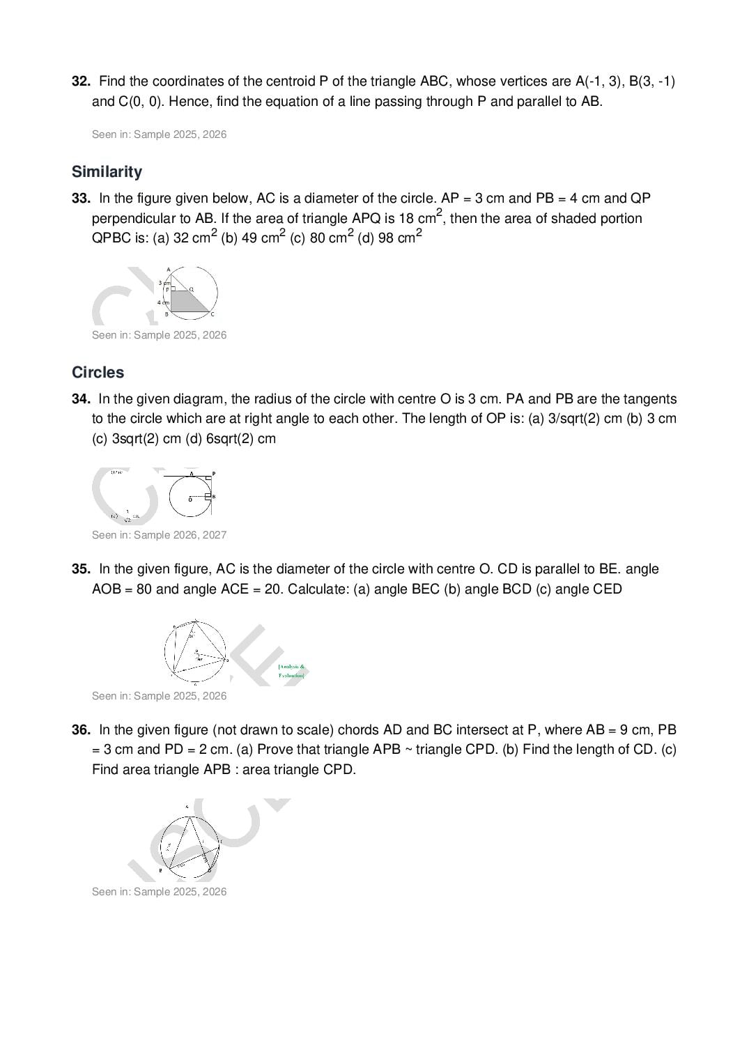 ICSE Class 10 Mathematics Important Questions 2027 (PDF)
