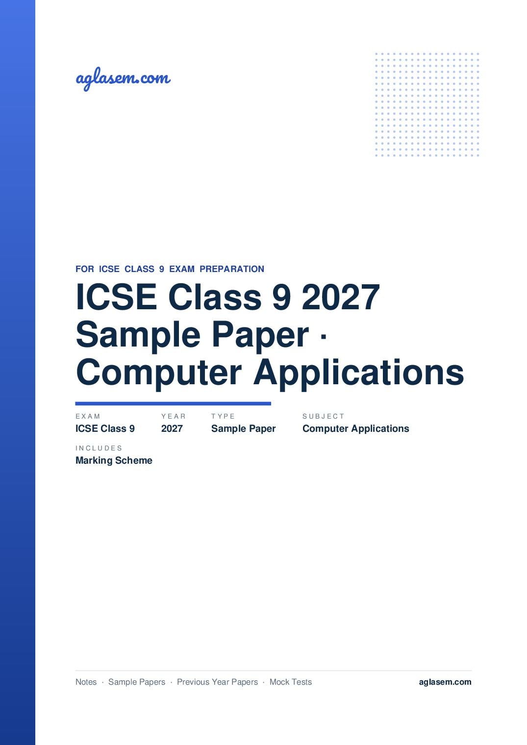 ICSE Class 9 Sample Paper 2027 Computer Applications - Page 1 of 17