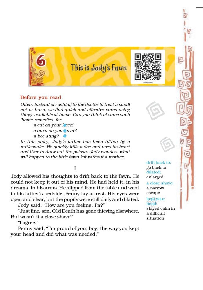 NCERT Book Class 8 English (Honeydew) Chapter 6 This is Jody’s Fawn - Page 1