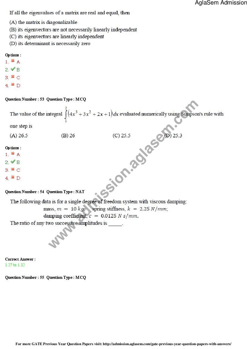 GATE 2015 Question Papers PDF with Answers (30 Papers)