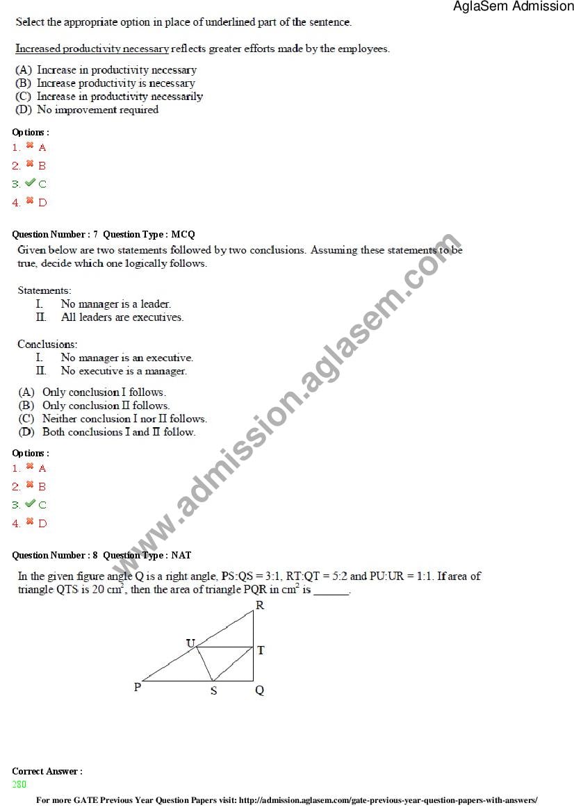 GATE 2015 Question Papers PDF with Answers (30 Papers)