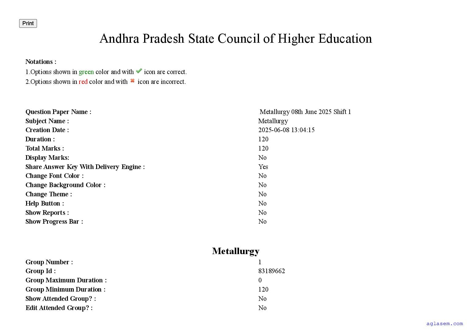 AP PGECET 2025 Question Paper for Metallurgy - Page 1 of 90