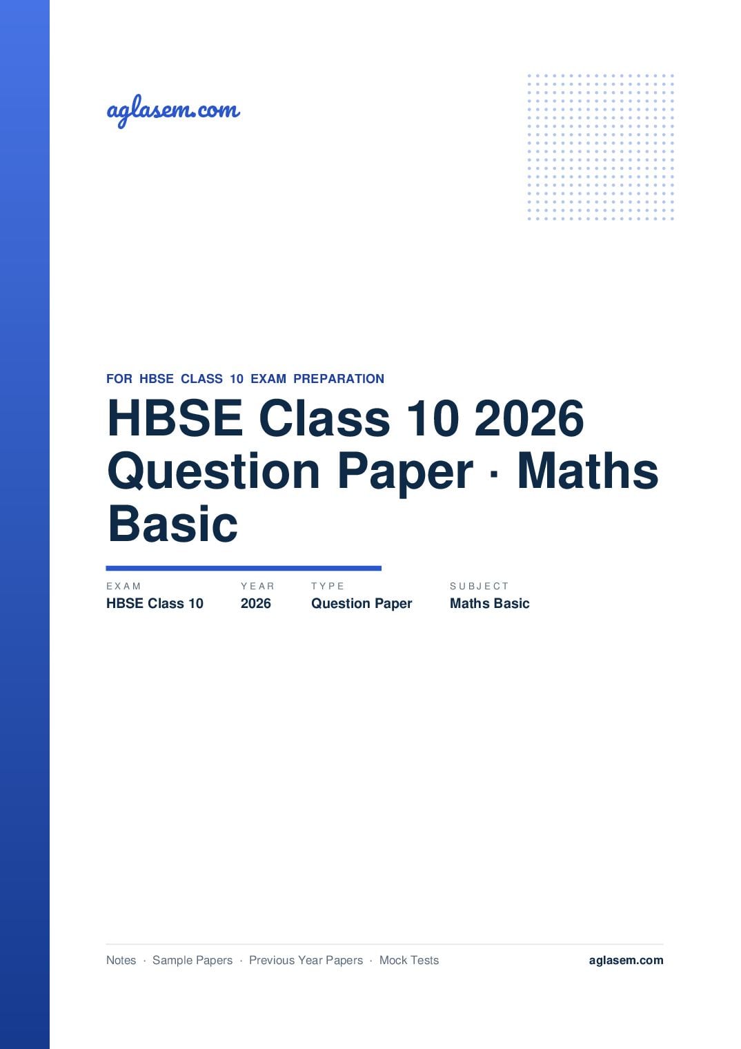 HBSE Class 10 Question Paper 2026 Maths Basic - Page 1 of 25
