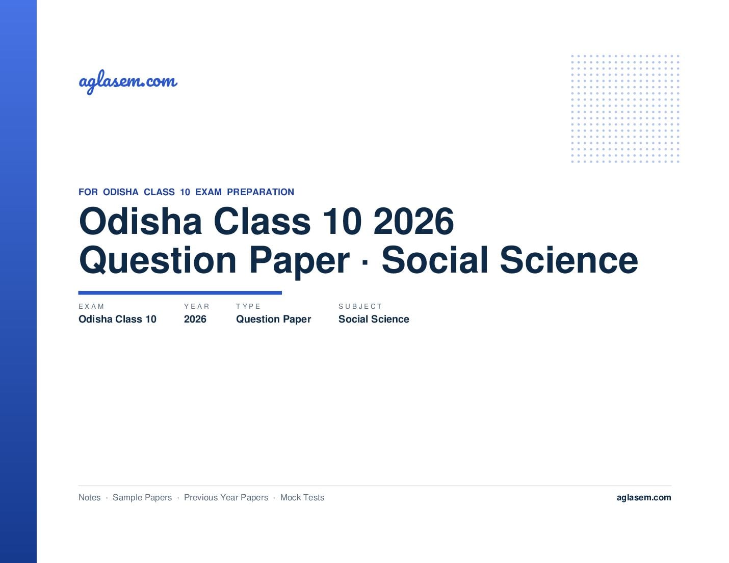 Odisha Class 10 Question Paper 2026 Social Science - Page 1 of 15