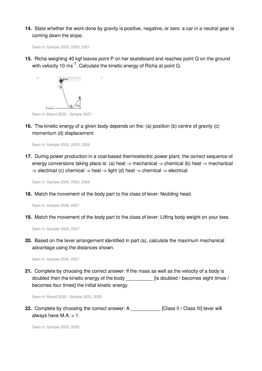ICSE Class 10 Physics Important Questions 2027 (PDF)
