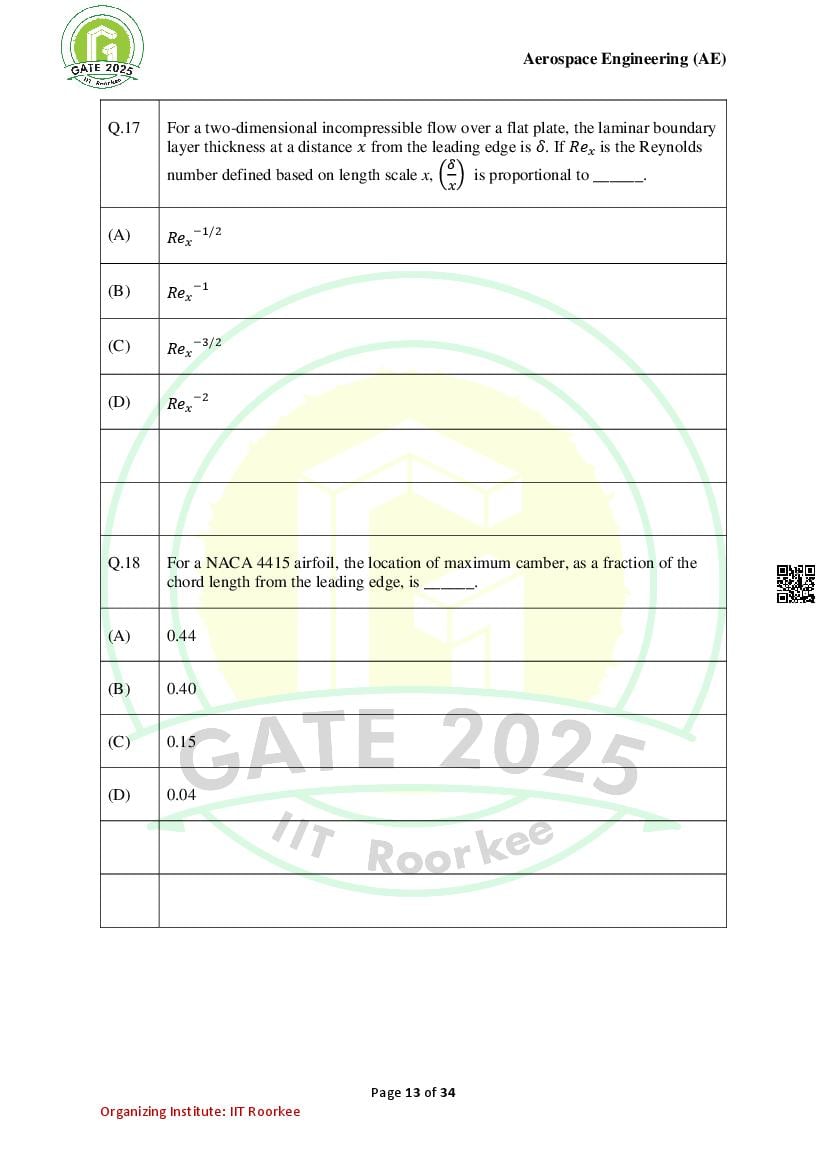 GATE 2025 Question Papers PDF with Answer Keys (38 Papers)