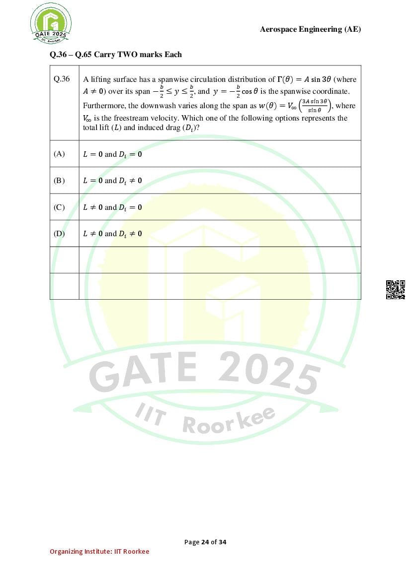 GATE 2025 Question Papers PDF with Answer Keys (38 Papers)