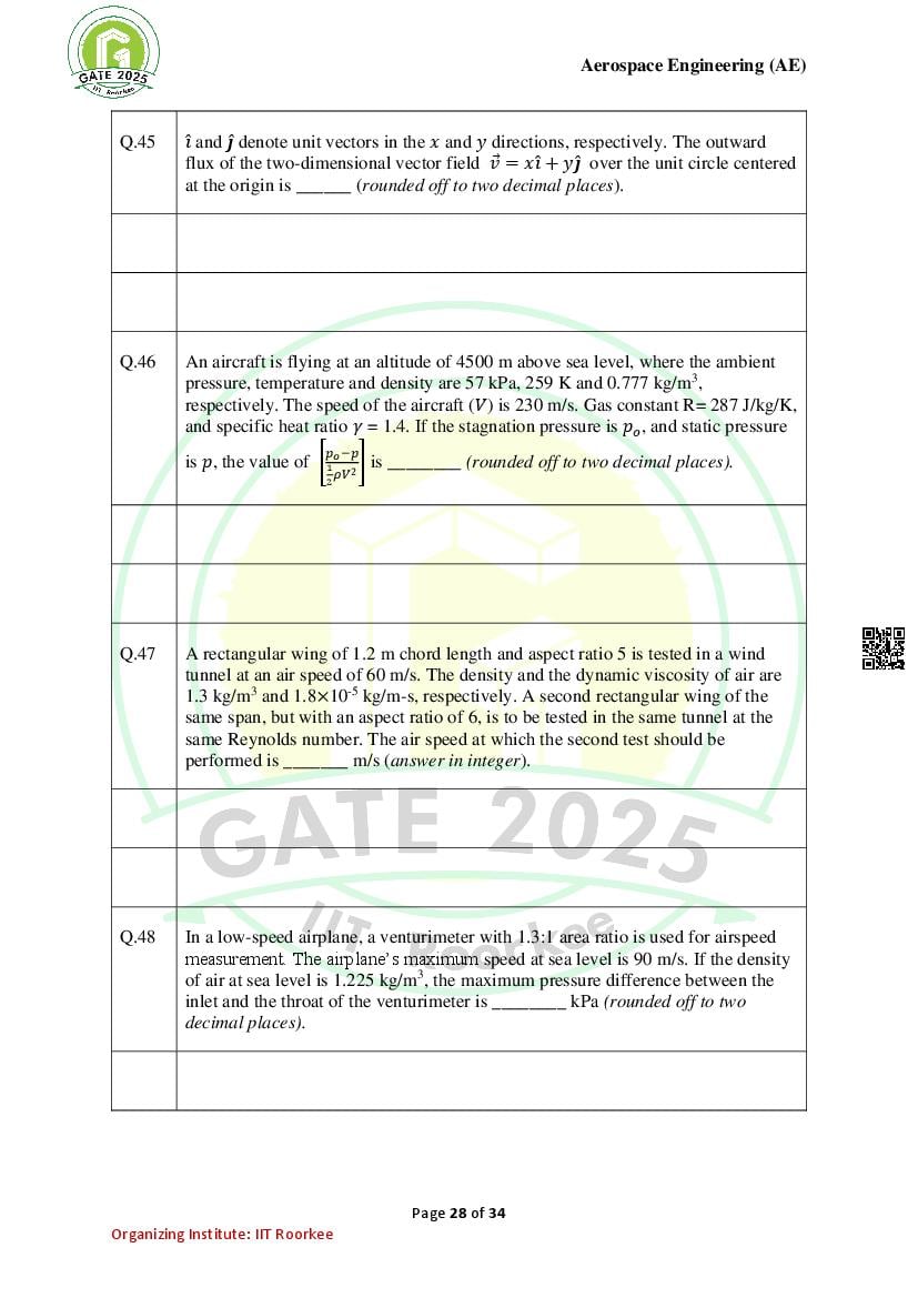 GATE 2025 Question Papers PDF with Answer Keys (38 Papers)