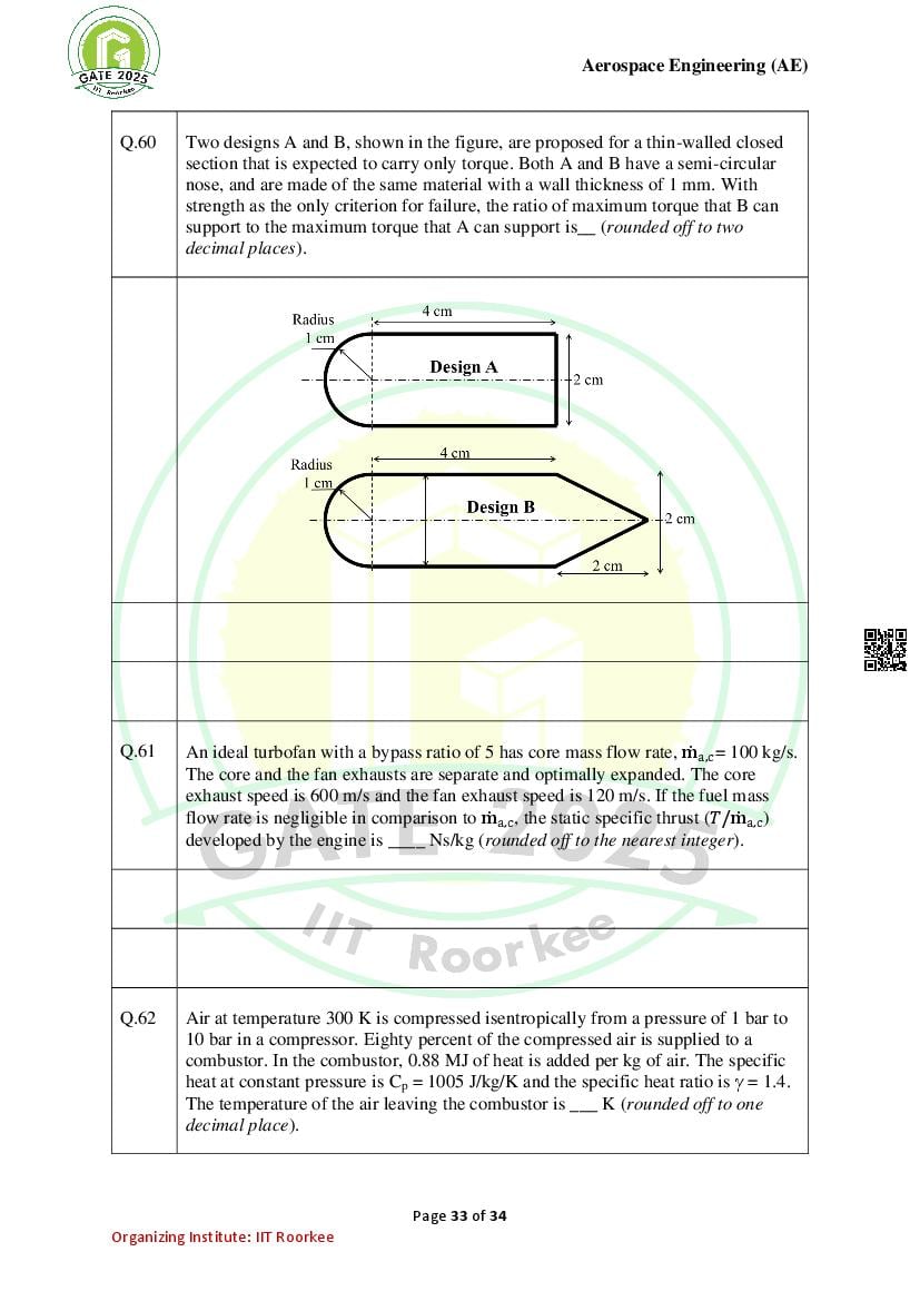 GATE 2025 Question Papers PDF with Answer Keys (38 Papers)