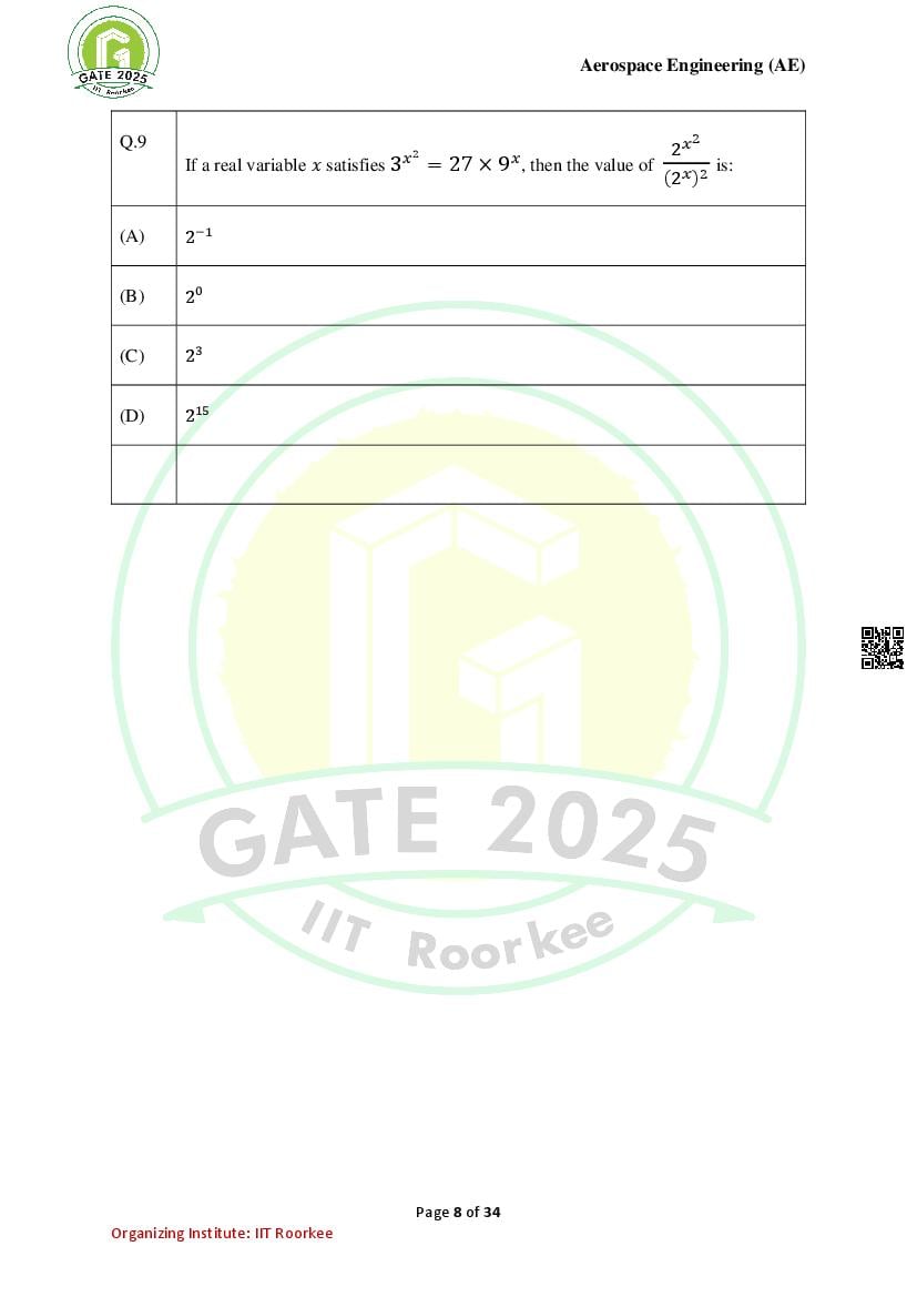 GATE 2025 Question Papers PDF with Answer Keys (38 Papers)