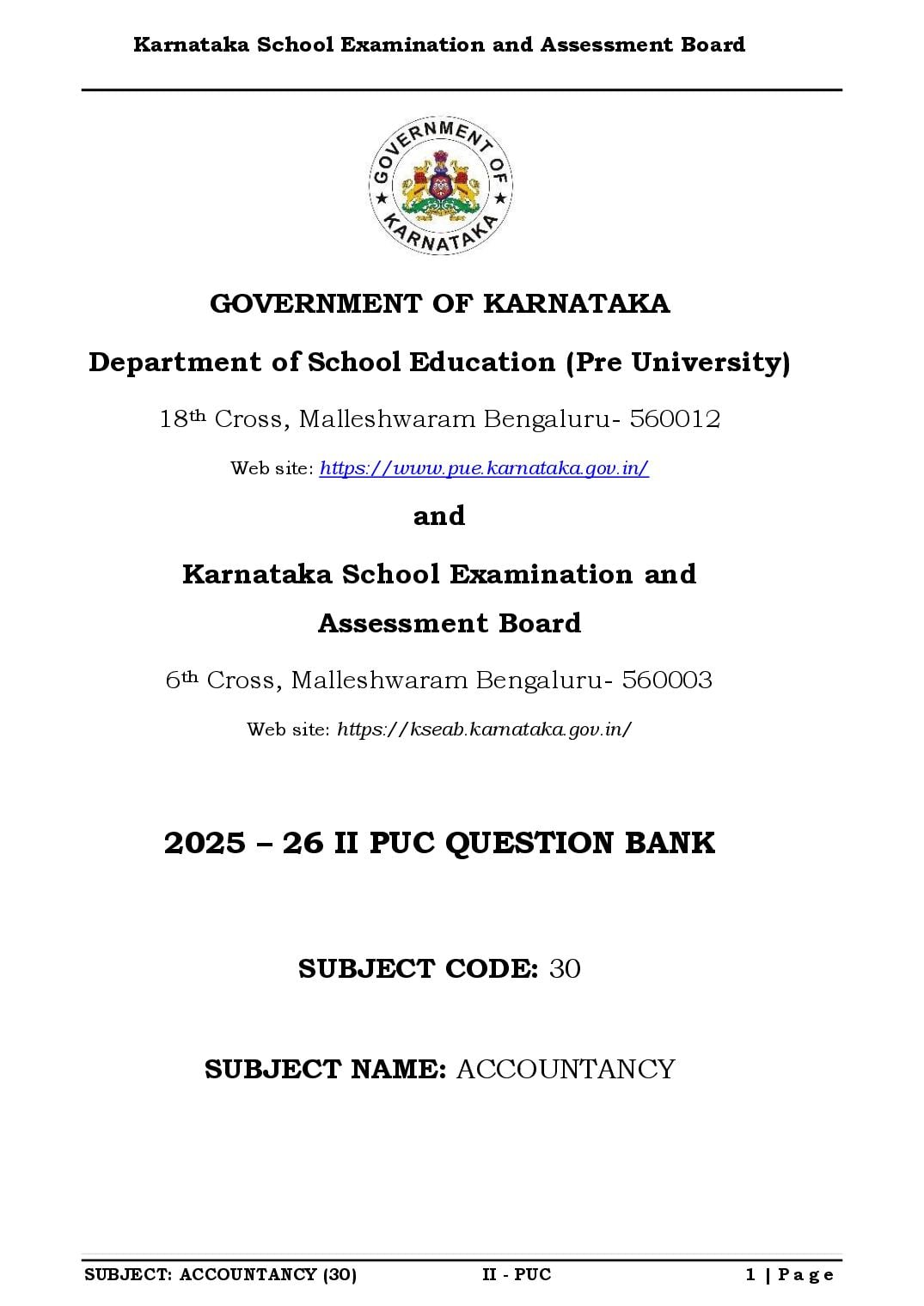 Karnataka 2nd PUC Question Bank 2026 Accountancy - Page 1 of 355