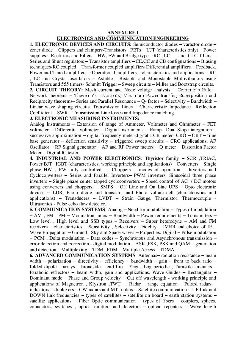 AP ECET 2022 Syllabus for Electronics and Communication Engineering - Page 1
