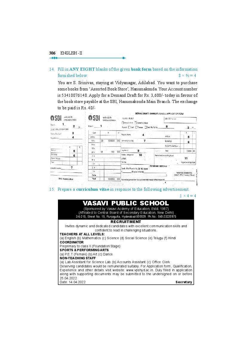 Inter 2nd Year English Model Papers With Answers