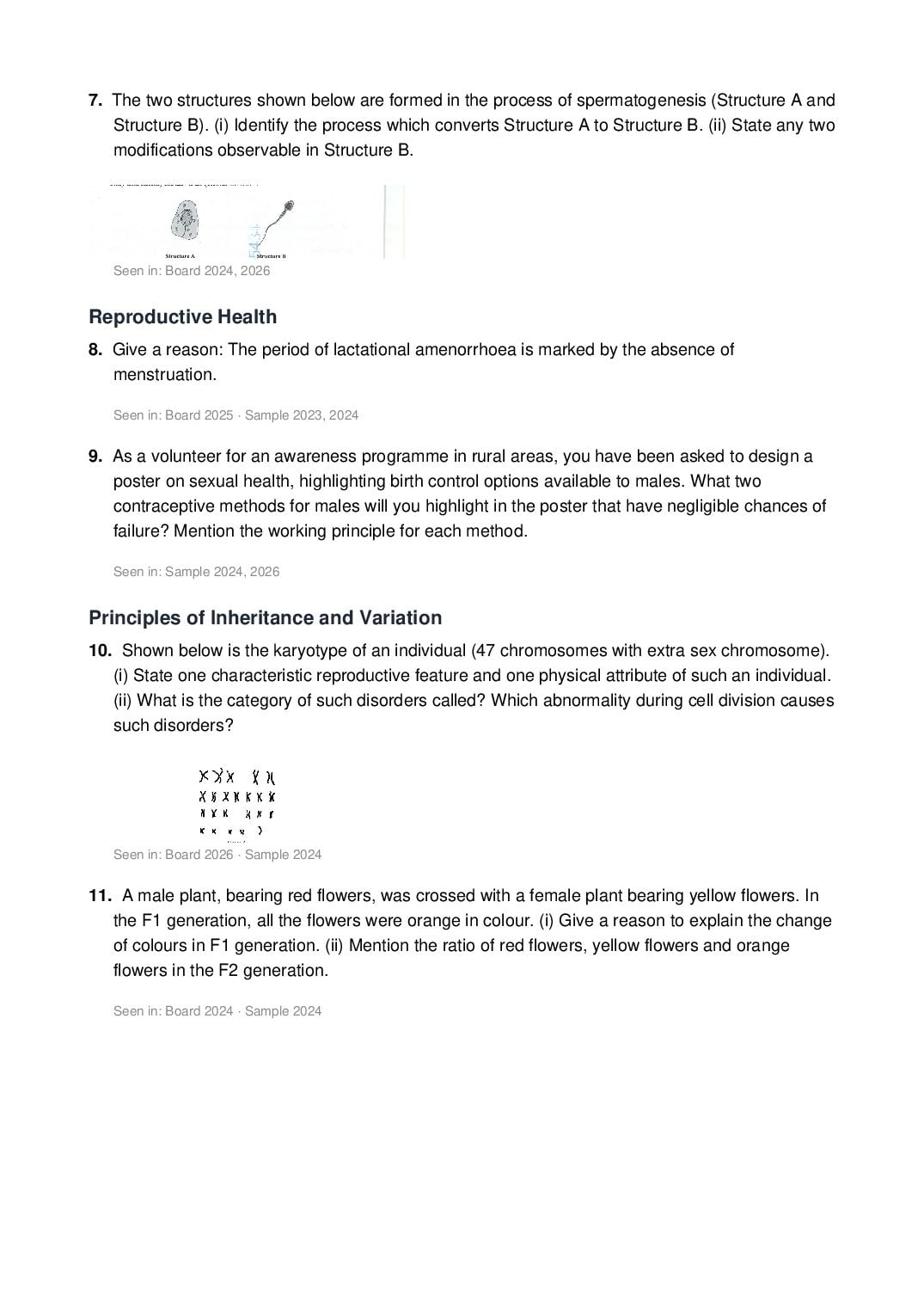 ISC Class 12 Biology Important Questions 2027 (PDF)