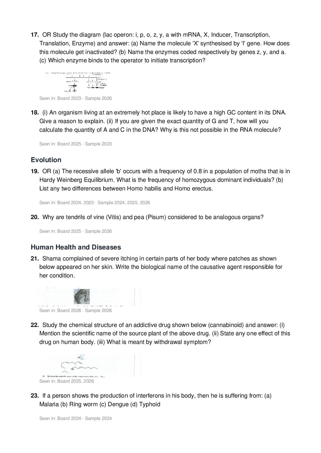 ISC Class 12 Biology Important Questions 2027 (PDF)