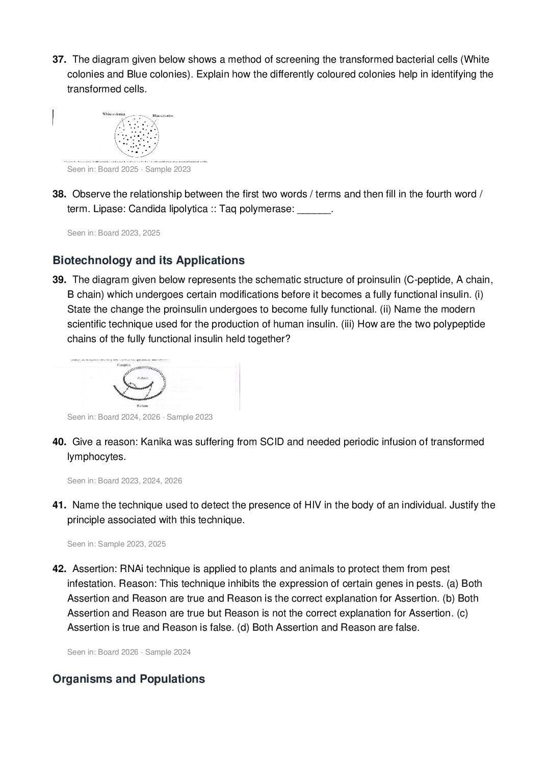 ISC Class 12 Biology Important Questions 2027 (PDF)