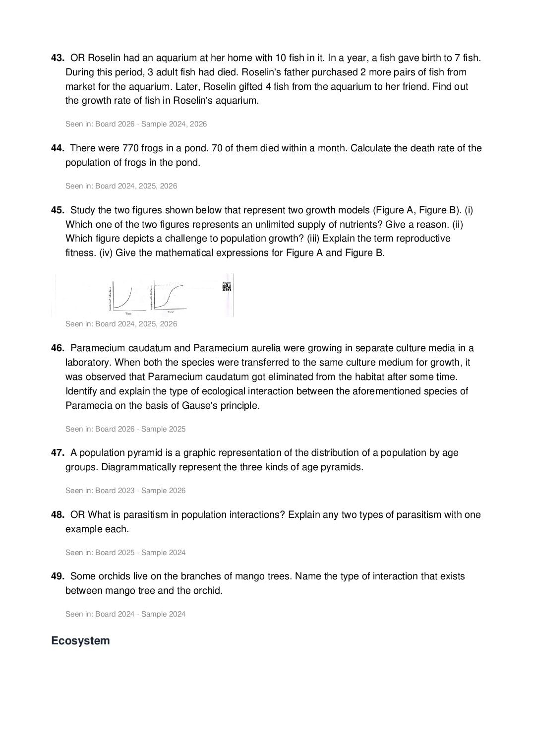 ISC Class 12 Biology Important Questions 2027 (PDF)