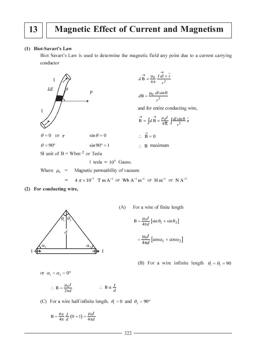 JEE NEET Physics Question Bank - Magnetic Effect of Current and Magnetism - Page 1