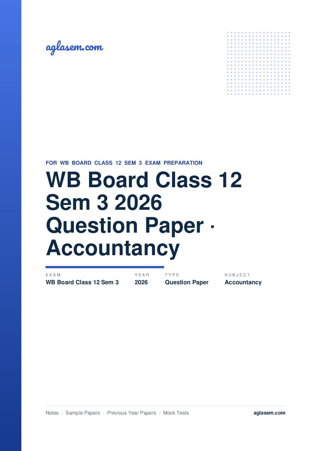 WB Board Class 12 Sem 3 Question Paper 2026 Accountancy - Page 1 of 51