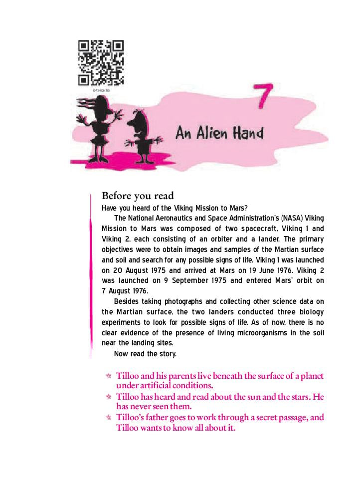 NCERT Book Class 7 English (The Alien Hand) Chapter 7 An Alien Hand - Page 1