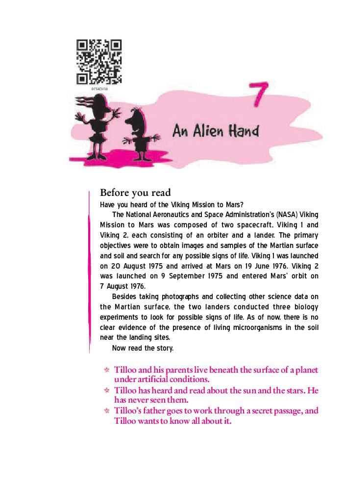 NCERT Book Class 7 English The Alien Hand Chapter 7 An Alien Hand