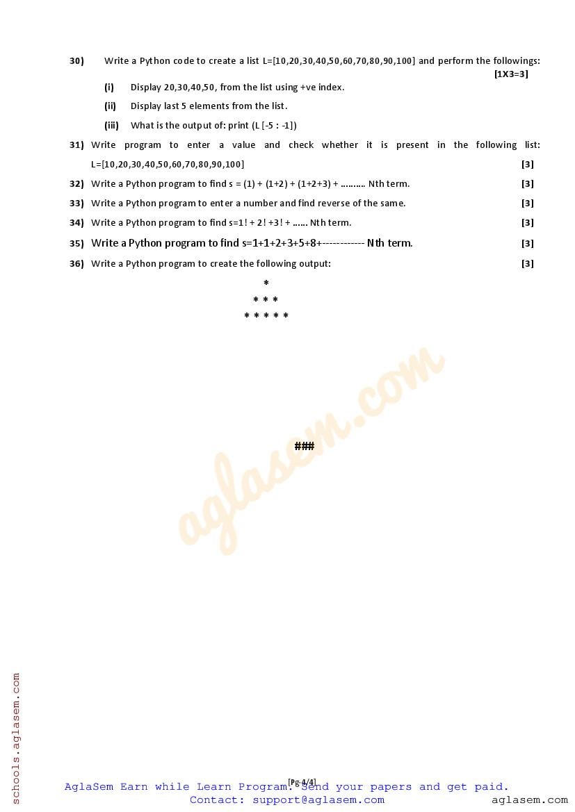 Class 11 Informatics Practices Sample Paper Half Yearly 2024 | 11th ...