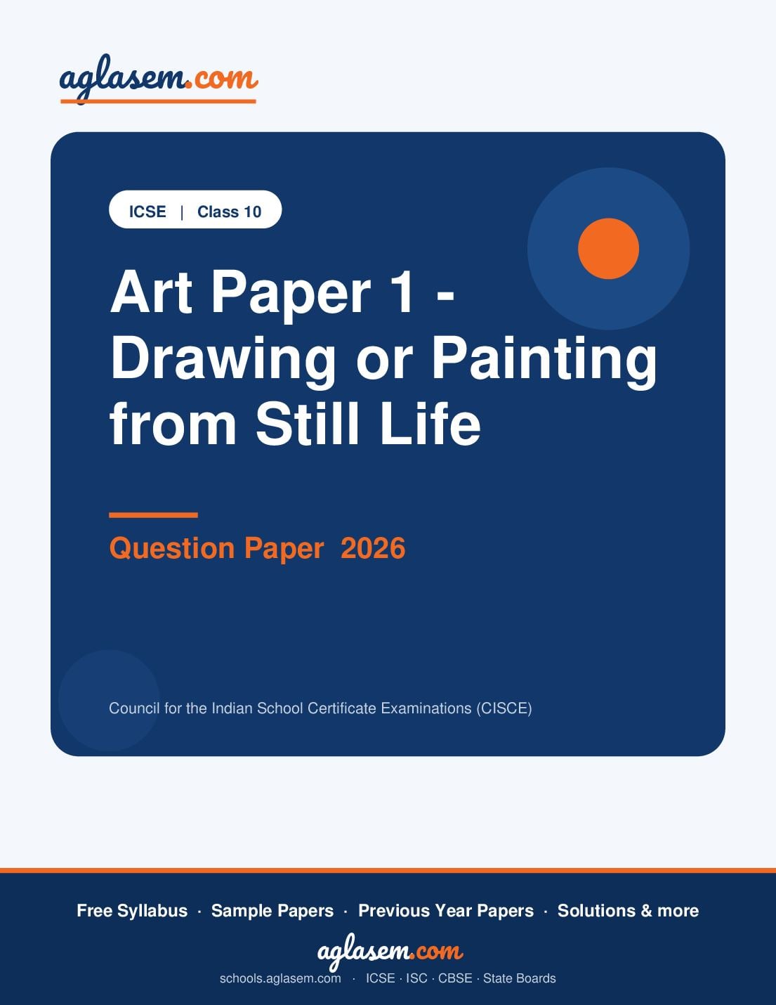 ICSE Class 10 Question Paper 2026 Art Paper 1 - Drawing or Painting from Still Life - Page 1 of 3