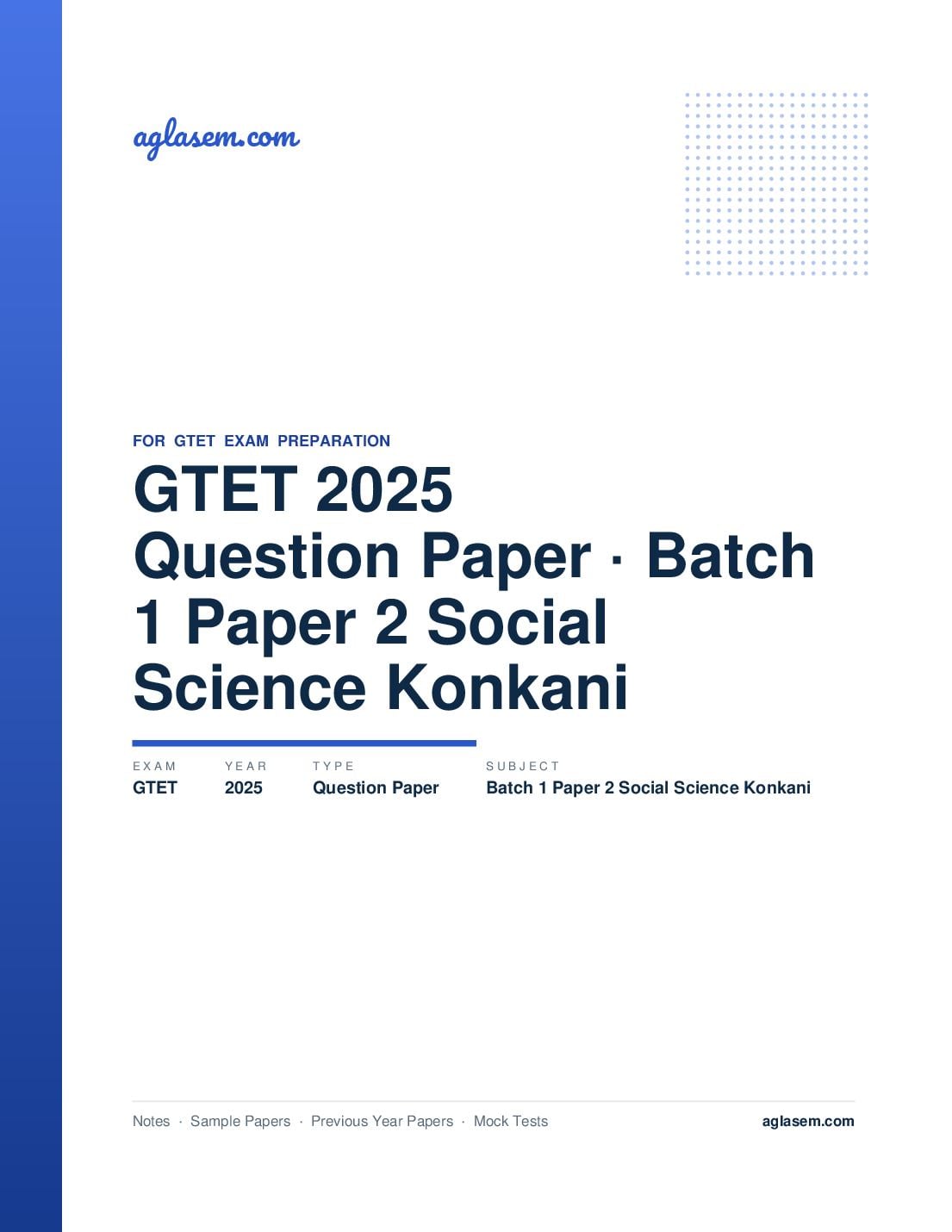 GTET 2025 Question Paper Batch 1 Paper 2 Social Science Konkani - Page 1 of 55