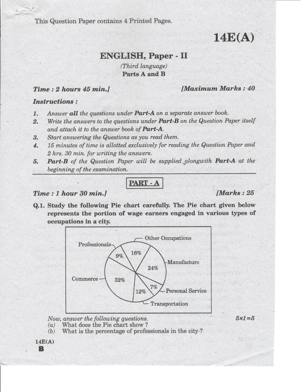 AP 10th Class Question Paper 2019 English - Paper 2 (3rd Language) - Page 1