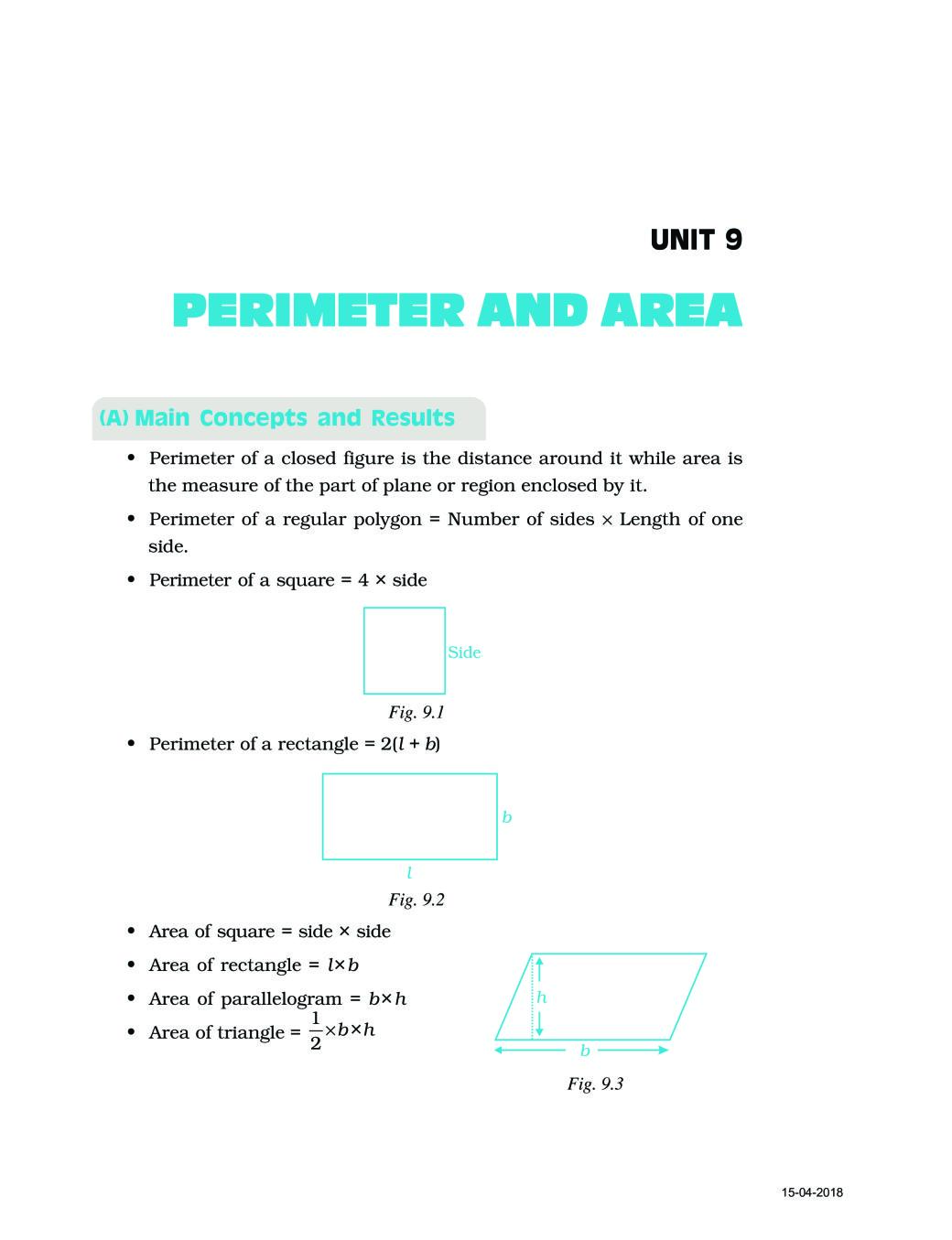 NCERT Exemplar Class 07 Maths Unit 9 Perimeter Area - Page 1