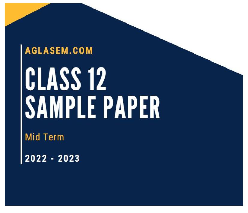 Class 12 Sample Paper 2023 Accountancy (Mid Term) - Page 1