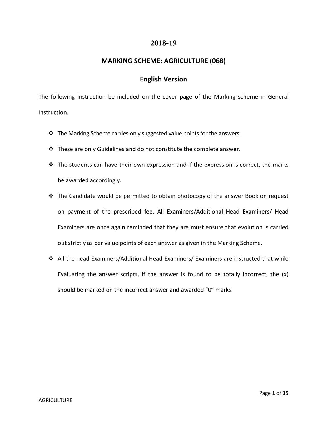 CBSE Class 12 Agriculture Question Paper 2019 Solutions - Page 1