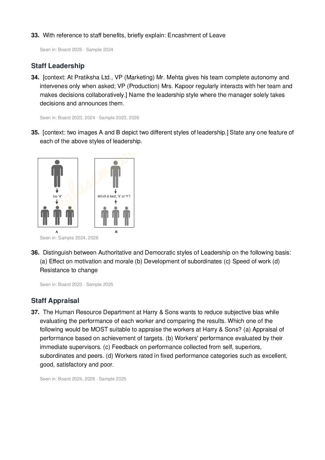 ISC Class 12 Business Studies Important Questions 2027 (PDF)