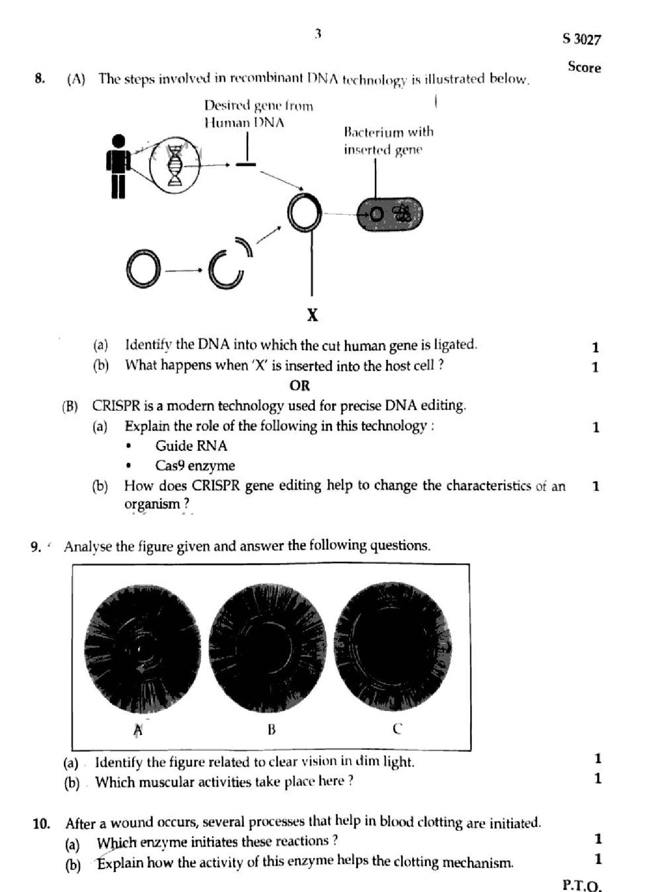 Kerala SSLC Biology Question Paper 2026 PDF – Download Previous Year Papers 2025, 2024