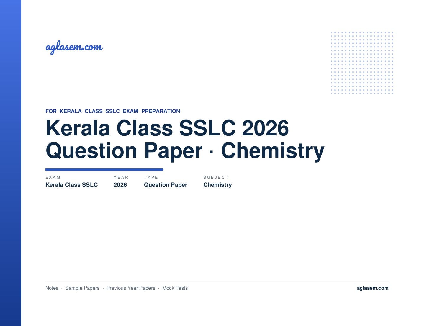 Kerala Class SSLC Question Paper 2026 Chemistry - Page 1 of 6