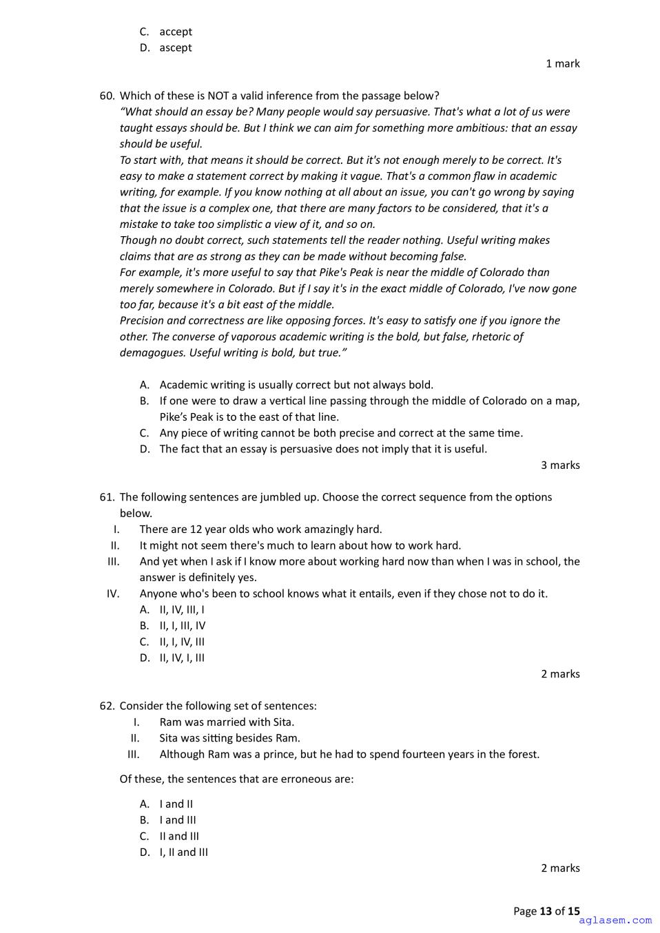 ACET 2024 Question Papers PDF with Solutions (3 Sessions)