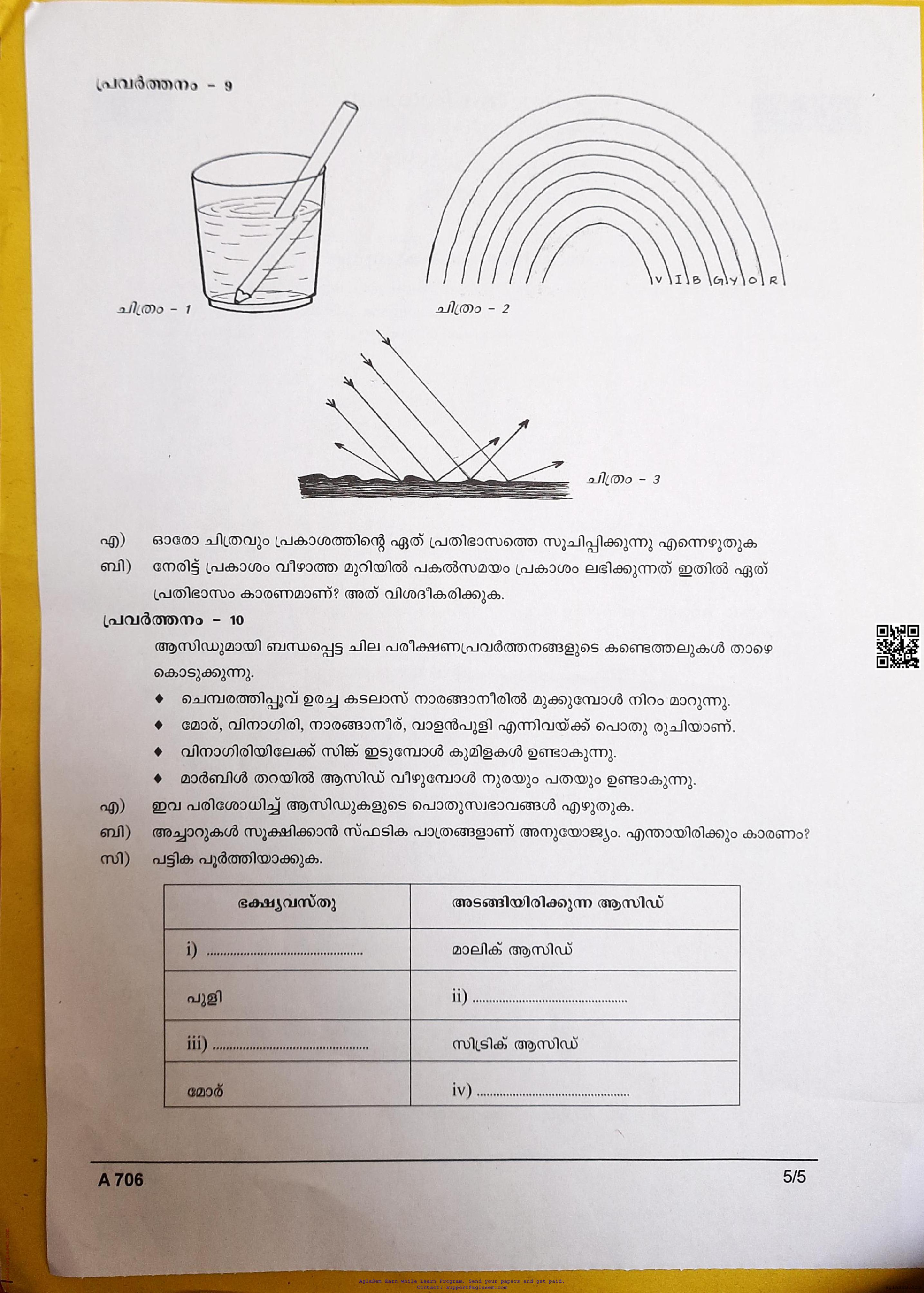 Class 7 Basic Science Onam Exam Question Paper 2024 | Kerala Std 7 ...