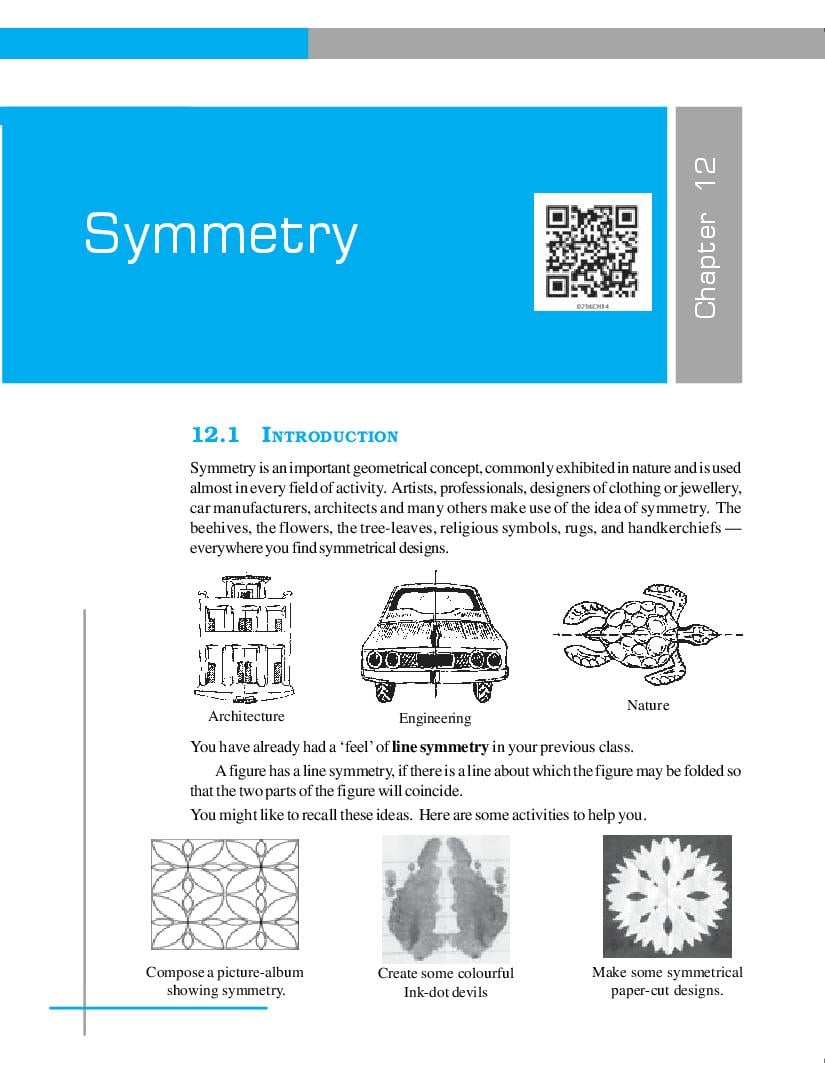 NCERT Book Class 7 Maths Chapter 12 Symmetry - Page 1