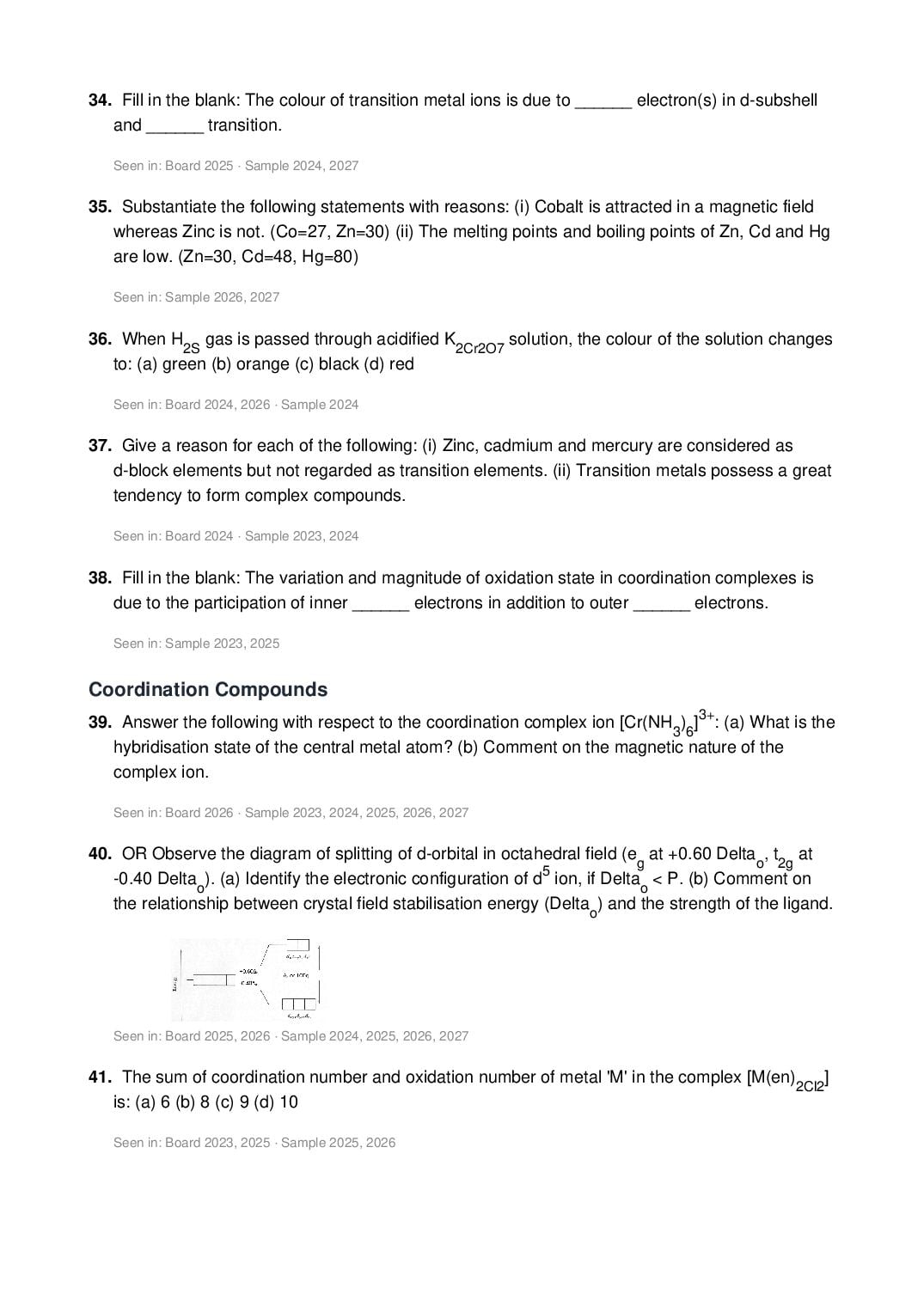 ISC Class 12 Chemistry Important Questions 2027 (PDF)