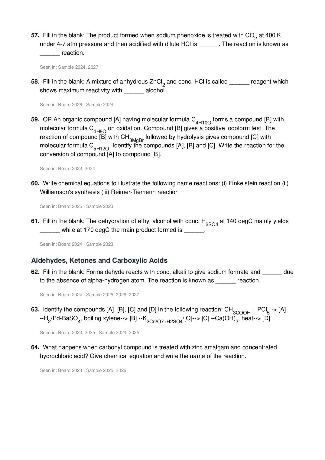 ISC Class 12 Chemistry Important Questions 2027 (PDF)