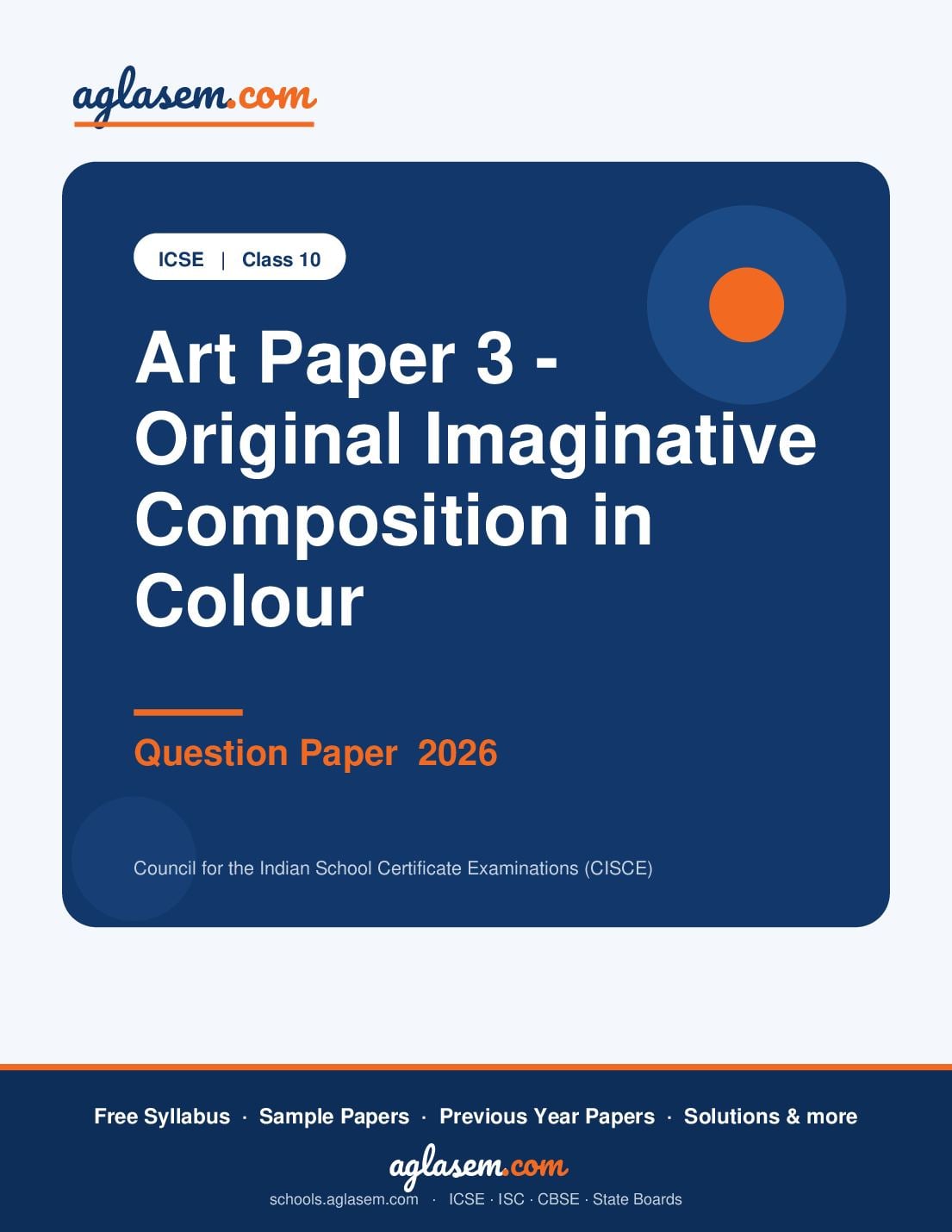 ICSE Class 10 Question Paper 2026 Art Paper 3 - Original Imaginative Composition in Colour - Page 1 of 3